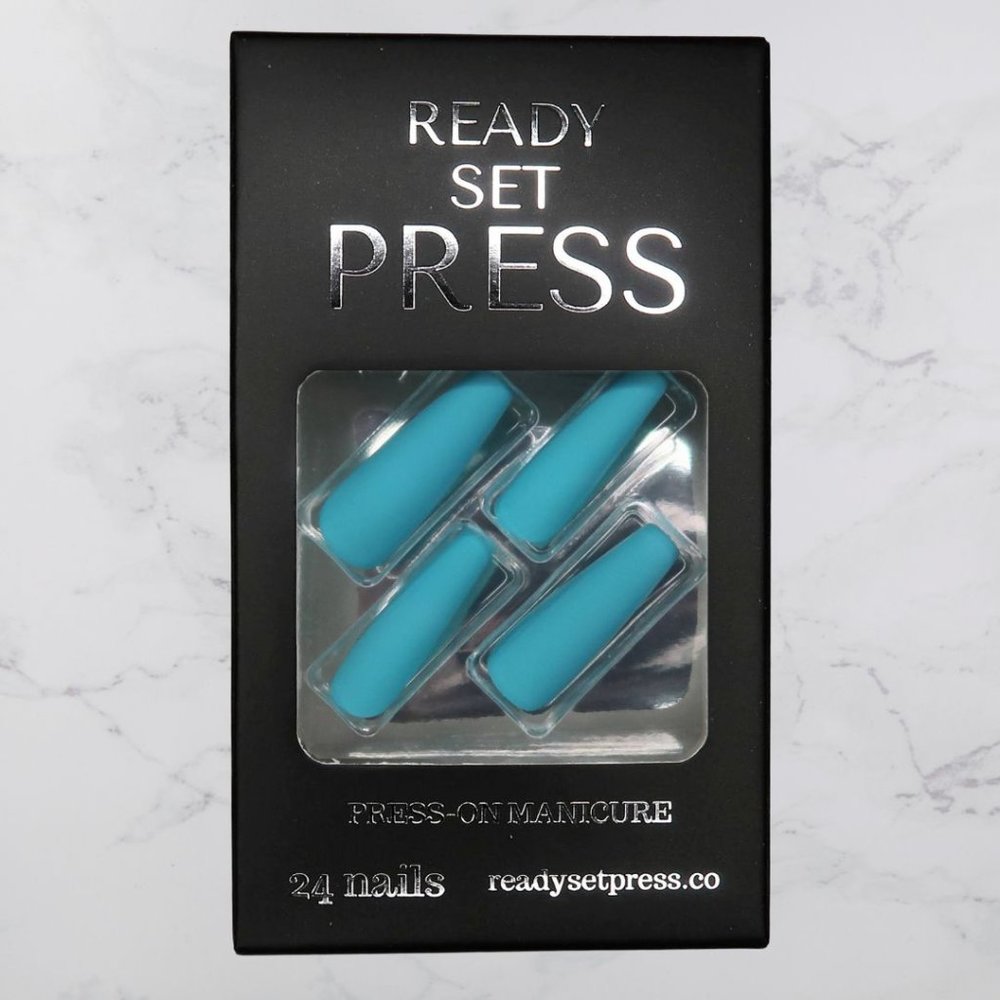 Extra Long Coffin Matte Pastel Turquoise